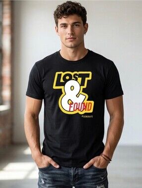 Generate Lost & Found T-shirt Size M Medium Unisex Black Tee Cotton Top